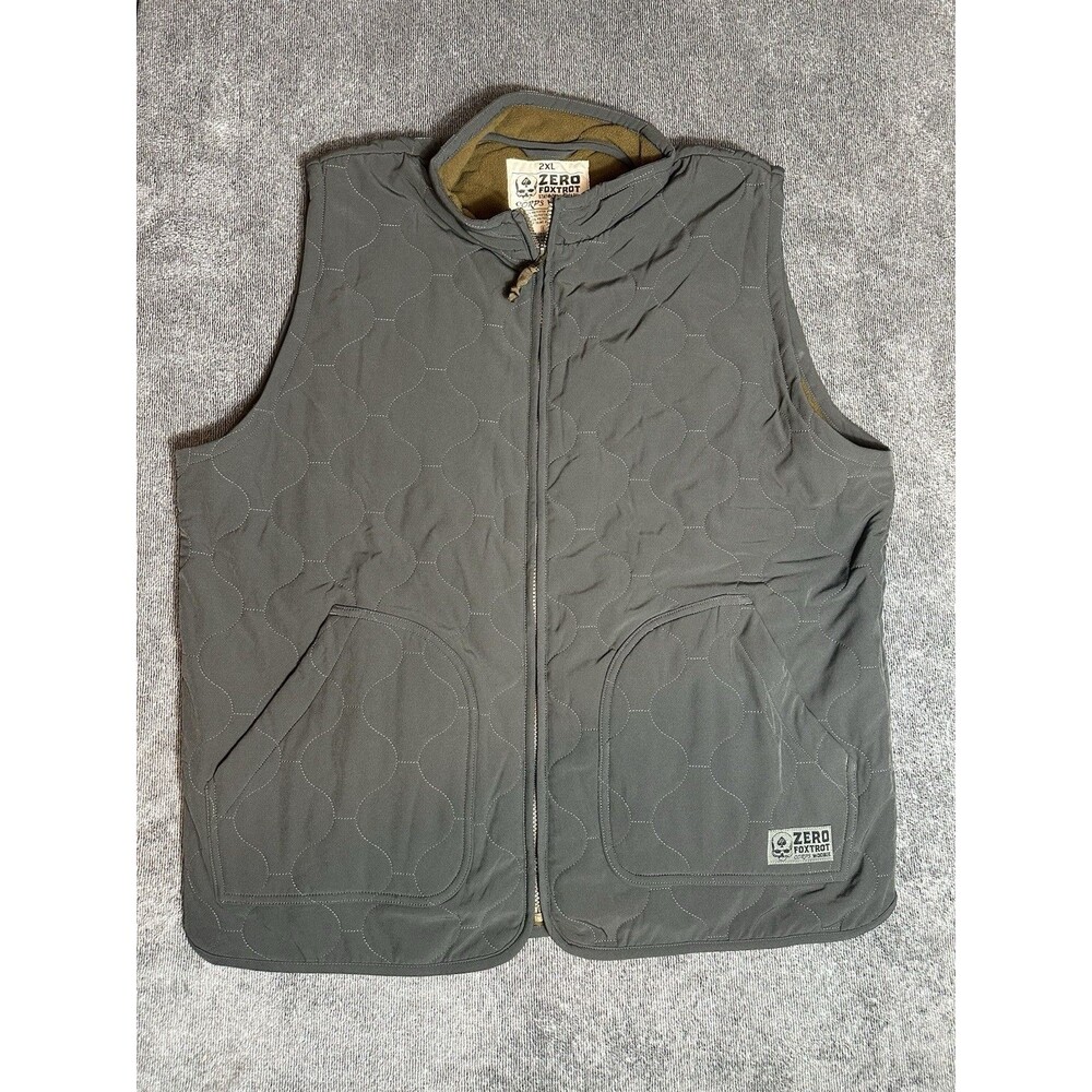 Zero Foxtrot Woobie Corps Vest Gray Quilted Lined Pockets Mens 2XL Sold Out Read
